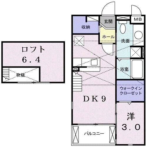 カーサ　スウィート 2階 1DK 賃貸物件詳細