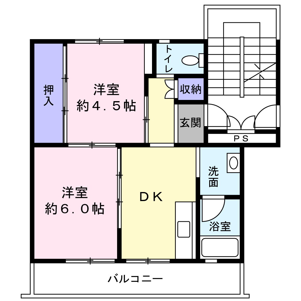 岩手県釜石市鵜住居町第１３地割 鵜住居駅 2DK マンション 賃貸物件詳細