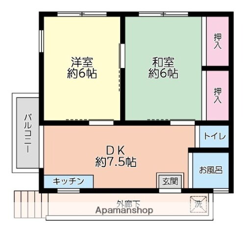 神奈川県相模原市南区古淵６ 古淵駅 2DK アパート 賃貸物件詳細