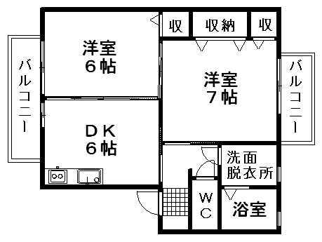 愛媛県松山市朝日ケ丘２ 衣山駅 2DK アパート 賃貸物件詳細