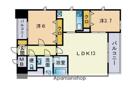 福岡県福岡市博多区博多駅南２ 東比恵駅 2LDK マンション 賃貸物件詳細
