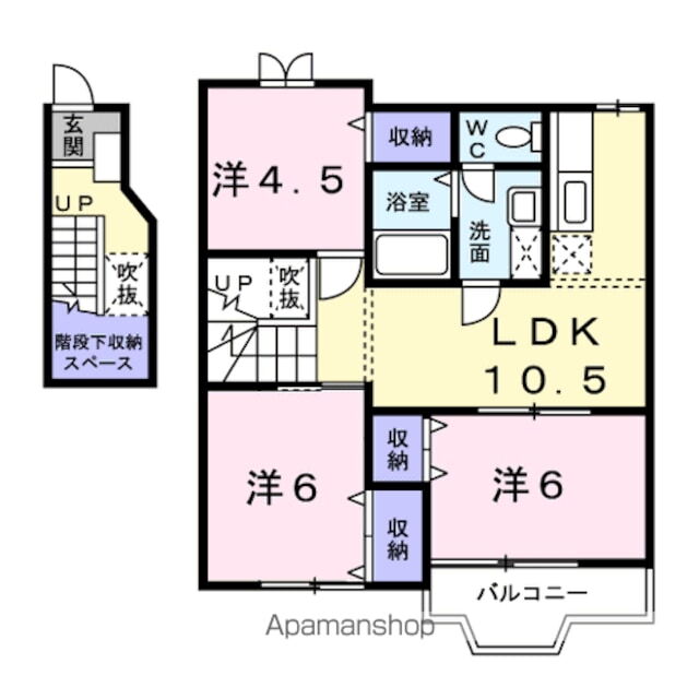 山梨県甲府市堀之内町 国母駅 3LDK アパート 賃貸物件詳細