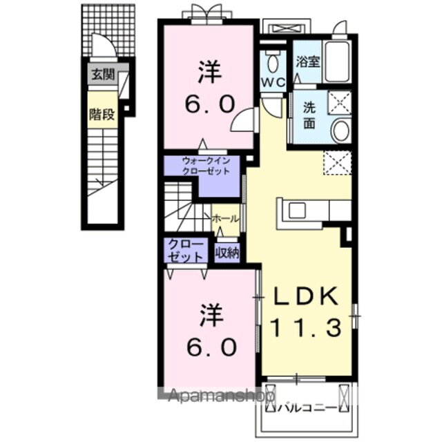 スィート・フィオーレＥ 2階 2LDK 賃貸物件詳細