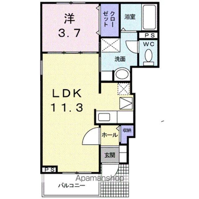 愛媛県松山市桑原１丁目 石手川公園駅 1LDK アパート 賃貸物件詳細