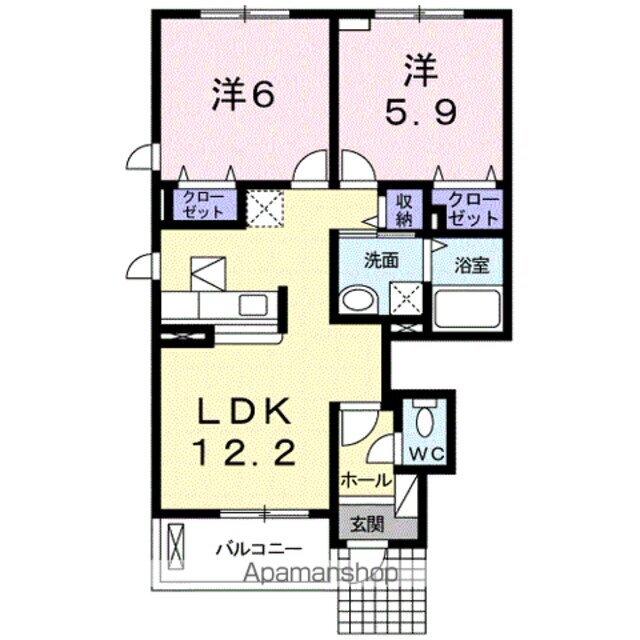 広島県福山市東深津町１丁目 福山駅 2LDK アパート 賃貸物件詳細