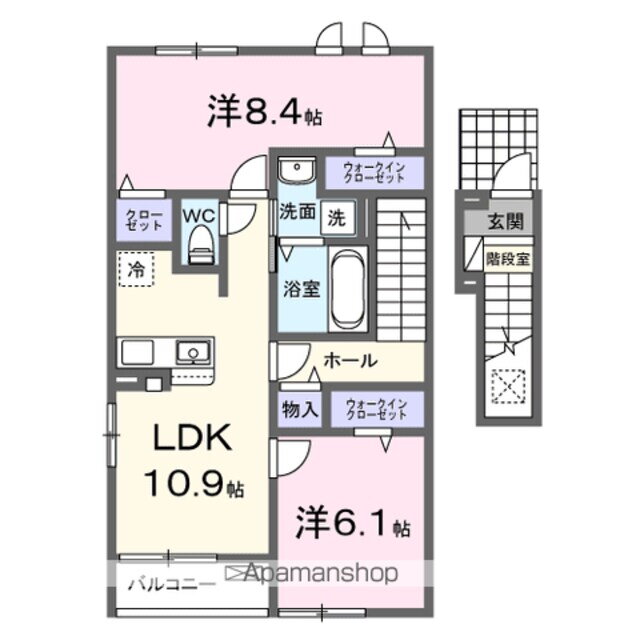 クラプレール　Ｓ 2階 2LDK 賃貸物件詳細