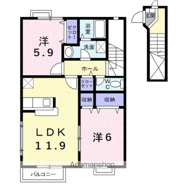 愛知県半田市板山町１２丁目 知多半田駅 2LDK アパート 賃貸物件詳細