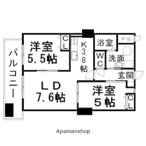 北海道北見市山下町１丁目 北見駅 2LDK マンション 賃貸物件詳細