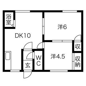 北海道札幌市南区川沿三条３丁目 2DK アパート 賃貸物件詳細