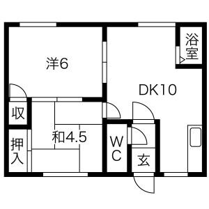 北海道札幌市南区川沿三条３丁目 2DK アパート 賃貸物件詳細