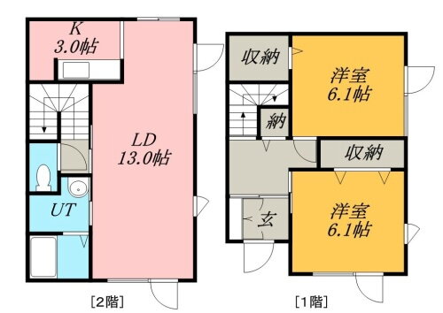 北海道札幌市手稲区富丘一条５丁目 稲積公園駅 2LDK 一戸建て 賃貸物件詳細