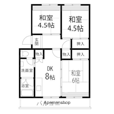 宮城県仙台市青葉区中山８丁目 北山駅 3DK マンション 賃貸物件詳細