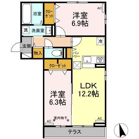 宮城県仙台市若林区大和町４丁目 卸町駅 2LDK アパート 賃貸物件詳細