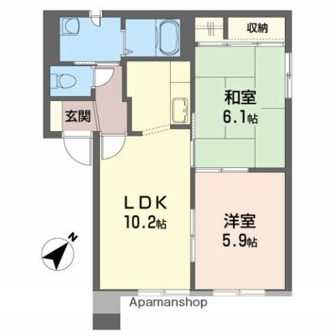 秋田県秋田市新屋天秤野 新屋駅 2LDK アパート 賃貸物件詳細