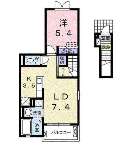 福島県郡山市八山田西２丁目 郡山富田駅 1LDK アパート 賃貸物件詳細