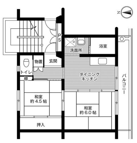 ビレッジハウス門田１号棟 1階 2DK 賃貸物件詳細