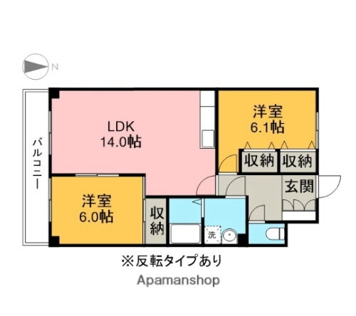 メゾンドフジ 4階 2LDK 賃貸物件詳細