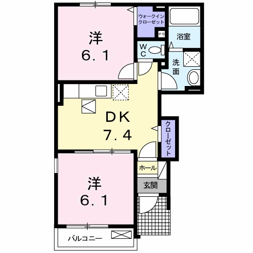 ドミールⅡ 1階 2DK 賃貸物件詳細