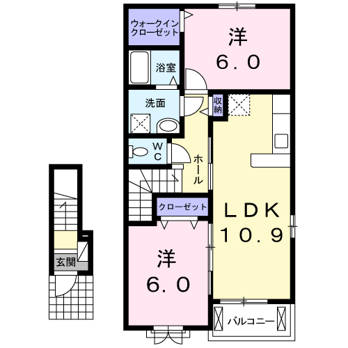 千葉県白井市根 西白井駅 2LDK アパート 賃貸物件詳細