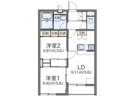 レオパレス大楽寺 2階 2DK 賃貸物件詳細