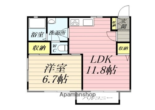神奈川県大和市代官１丁目 桜ヶ丘駅 1LDK アパート 賃貸物件詳細