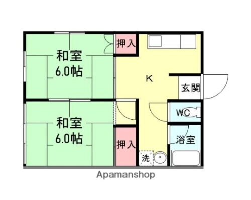 富山県富山市布瀬町南３丁目 西中野駅 2K アパート 賃貸物件詳細