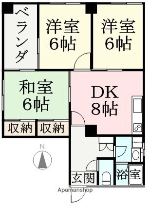 新田塚エンビイハイツ 4階 3DK 賃貸物件詳細