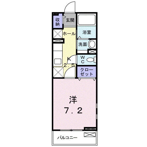 クレシェンテＳ 2階 1K 賃貸物件詳細