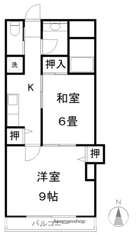 アパートメント松田北館 2階 2K 賃貸物件詳細