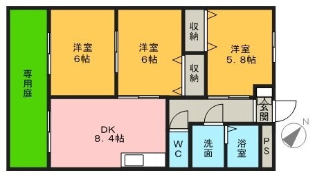 Ｓａｉｎ　Ｇｒａｎｄｉｒ 1階 3DK 賃貸物件詳細