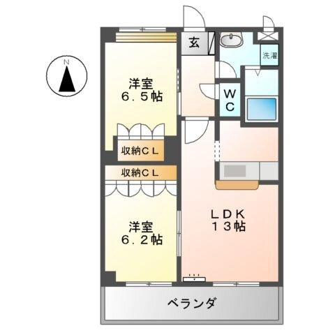 グランシャリオⅠ 3階 2LDK 賃貸物件詳細