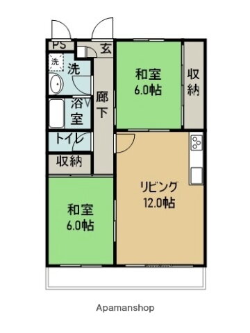 コーポふき島 2階 2LDK 賃貸物件詳細