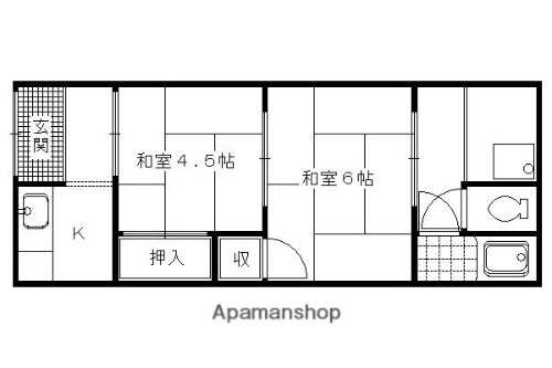 上桂西居町貸家３０ー２ 2K 賃貸物件詳細