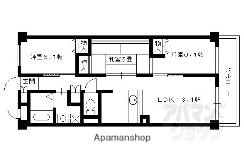 京都府京都市左京区岩倉西五田町 国際会館駅 3LDK マンション 賃貸物件詳細