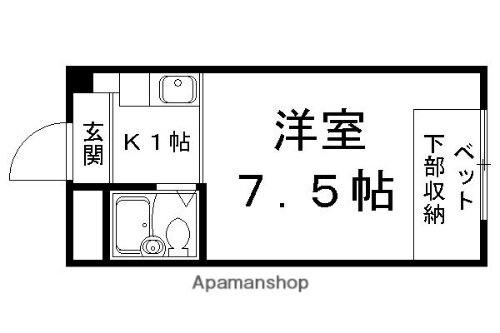 ヴィラ紫竹 3階 1K 賃貸物件詳細