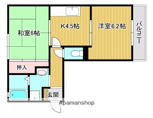 京都府相楽郡精華町桜が丘４丁目 高の原駅 2K アパート 賃貸物件詳細