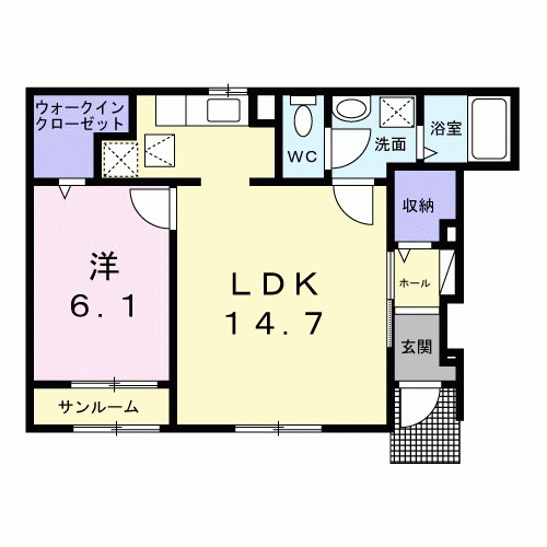 パーク・エノコダ 1階 1LDK 賃貸物件詳細