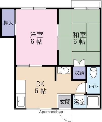 中町マンションＣ棟 1階 2DK 賃貸物件詳細