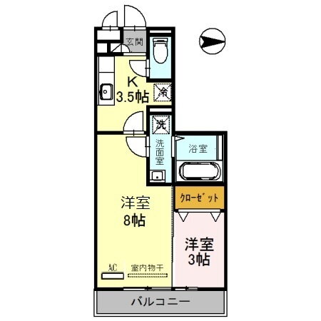 コム　アニモ 3階 1LDK 賃貸物件詳細