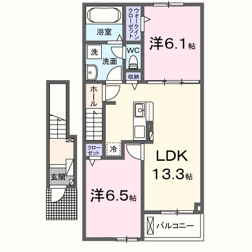 ジール　マルマツⅧ　Ａ 2階 2LDK 賃貸物件詳細