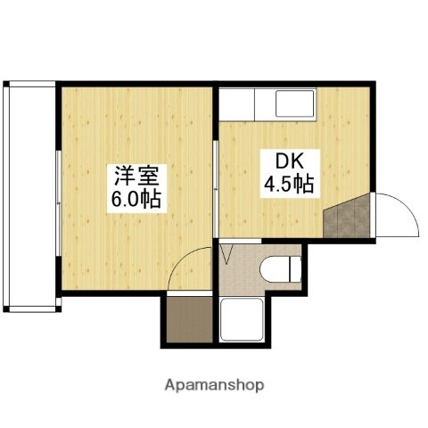 コーポ西田 4階 1DK 賃貸物件詳細