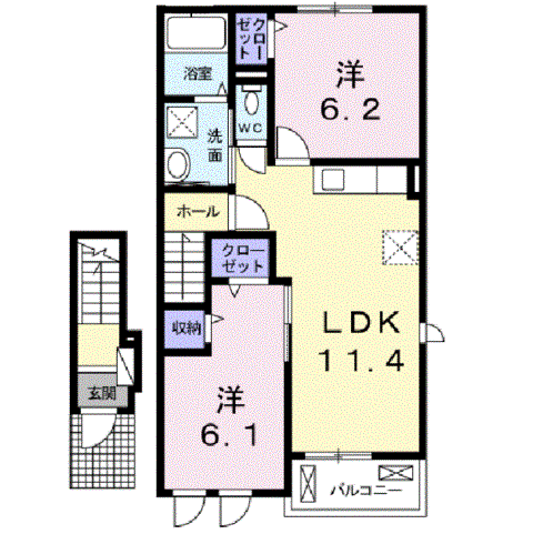 広島県福山市津之郷町大字加屋 備後赤坂駅 2LDK アパート 賃貸物件詳細