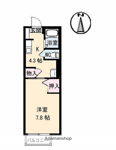 愛媛県新居浜市萩生 新居浜駅 1K アパート 賃貸物件詳細