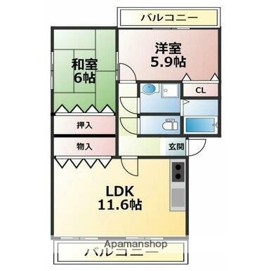 愛媛県東温市田窪 田窪駅 2LDK マンション 賃貸物件詳細