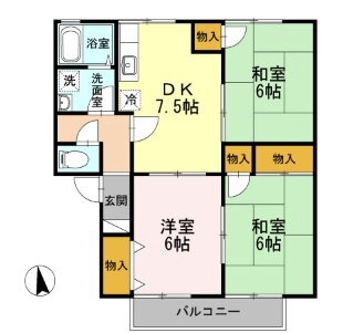 愛媛県松山市北久米町 北久米駅 3DK アパート 賃貸物件詳細