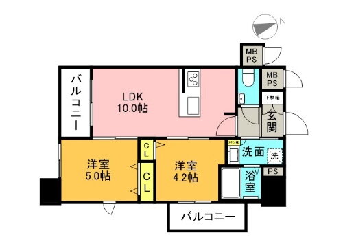 福岡県福岡市博多区住吉２丁目 博多駅 2LDK マンション 賃貸物件詳細