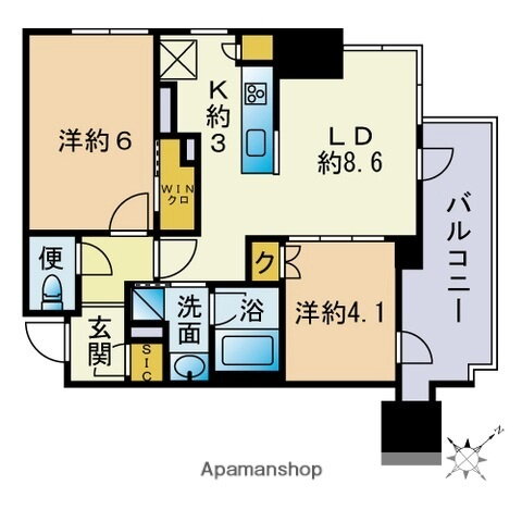 福岡県福岡市中央区天神５丁目 天神駅 2LDK マンション 賃貸物件詳細