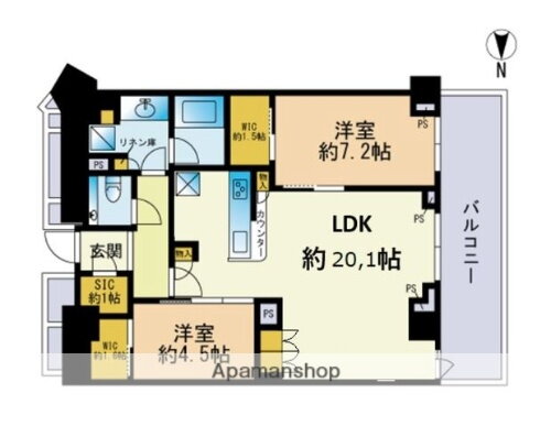 福岡県福岡市中央区地行浜２丁目 唐人町駅 2LDK マンション 賃貸物件詳細