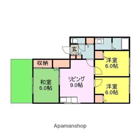 福岡県久留米市野中町 南久留米駅 3DK アパート 賃貸物件詳細