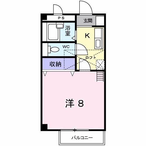 熊本県熊本市北区弓削６丁目 武蔵塚駅 1K アパート 賃貸物件詳細